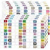 Number Index Labels Multicolor Alphabet Tabs 1-50 1-100 Tab Dividers Stickers for 3 Ring Binders Notebook Classify Files Cont