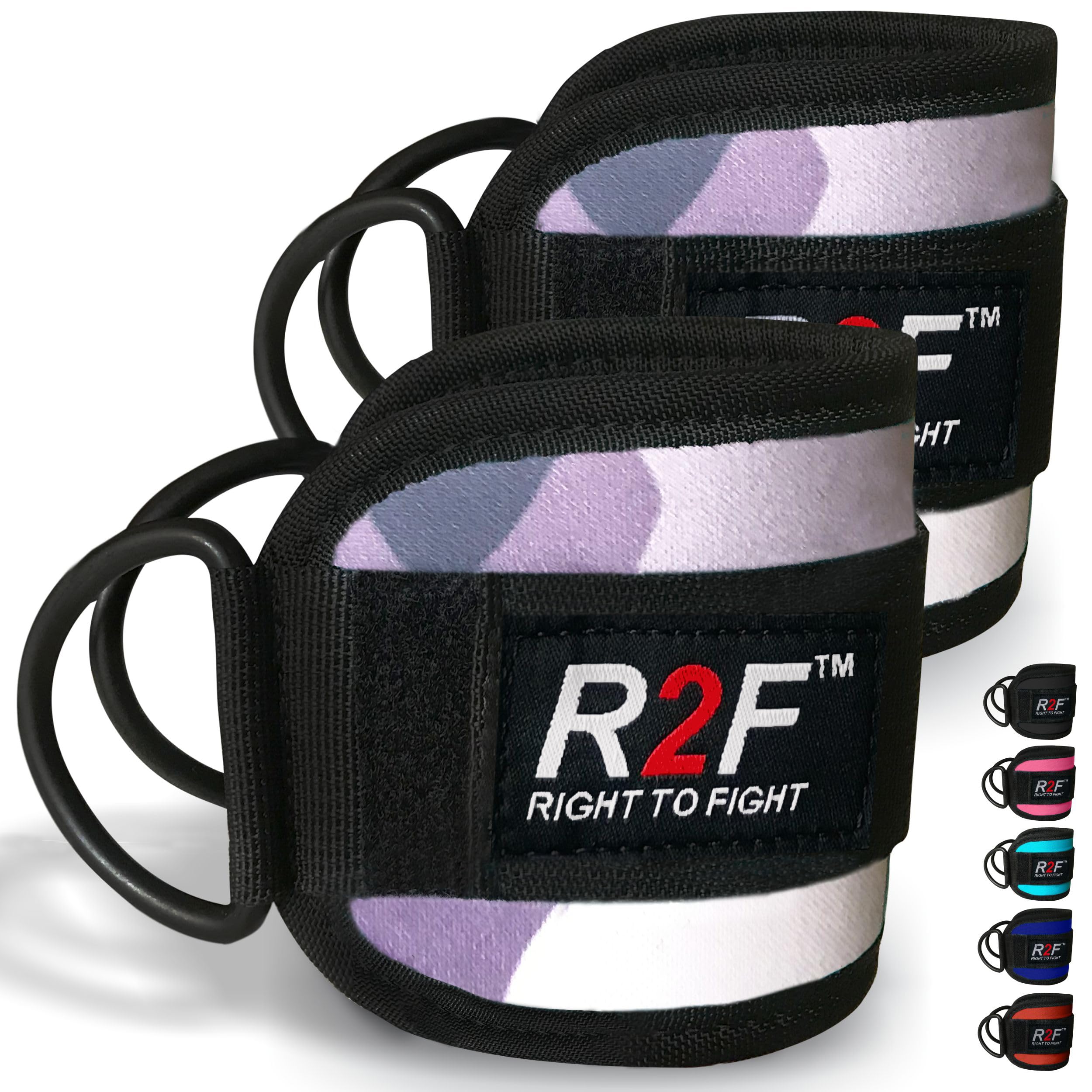 R2F Ankle Straps for Cable Machine Attachments - Pack of 2 Fitness Straps Gym Cuffs for Kickbacks, Glute Workouts, Leg Extensions, Curls, Booty Hip Abductors Exercise for Men and Women