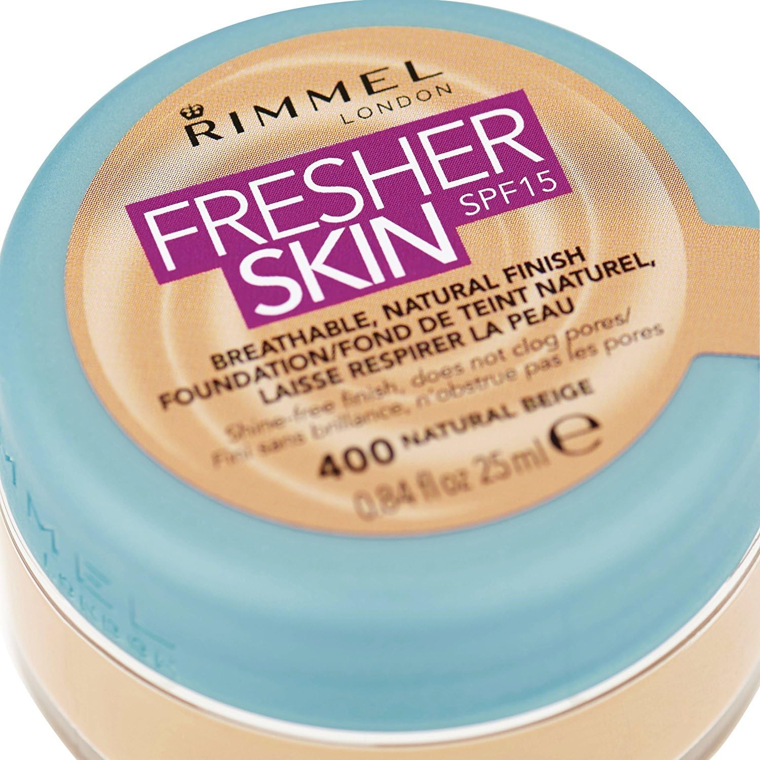 Rimmel London Fresher Skin Foundation, 400 Natural Beige, 25 ml, 25 ml (Pack of 1) - Image 5