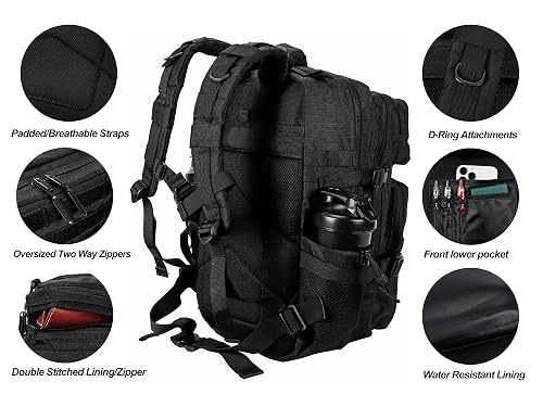 thumbnail image 2 of 45L Military Tactical Backpack – Large Army MOLLE Rucksack, 3-Day Assault Pack 2 of 5