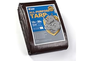 GUARD SHIELD Brown/Green Tarp 12x20 Feet Tarps Heavy Duty Waterproof Plastic Large Outdoor Tarpaulin Cover 12mil