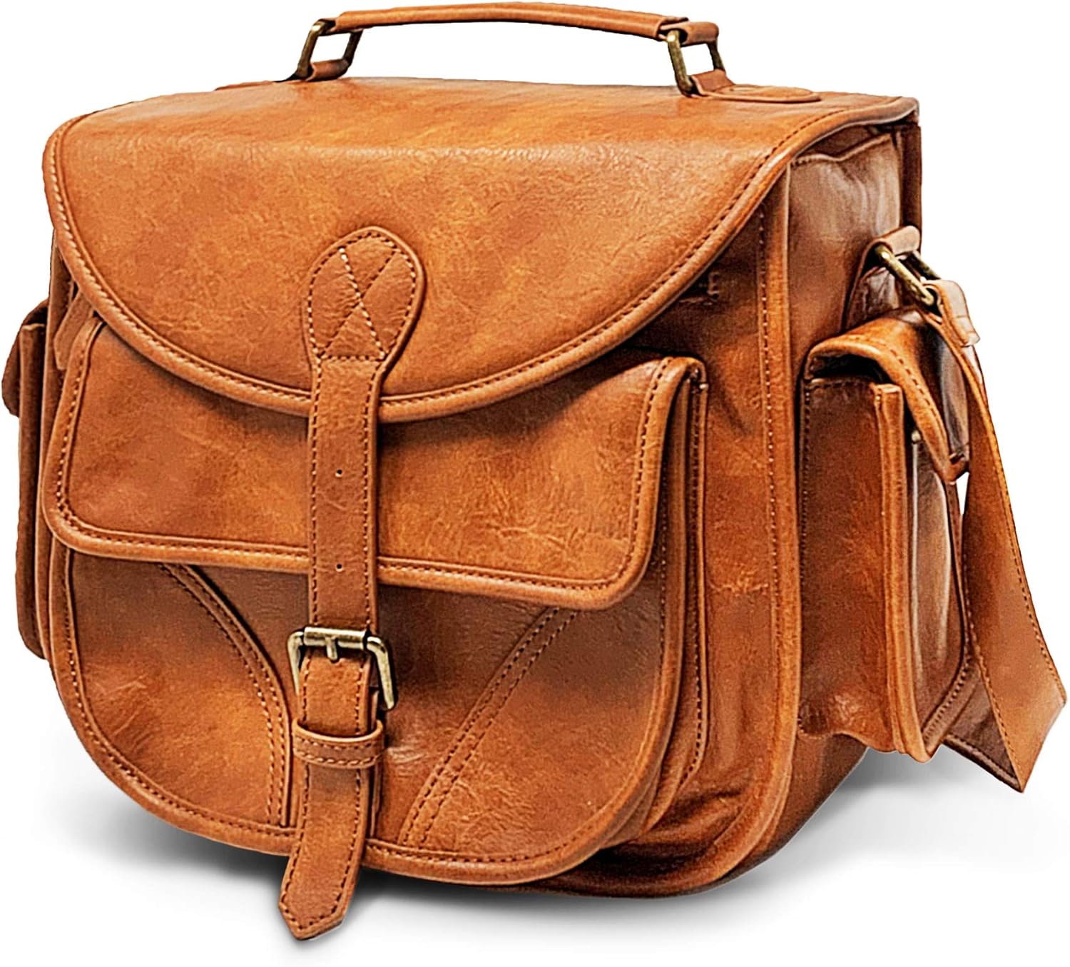 vintage leather camera bag