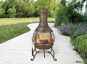 Chimenea de Hierro Fundido compacta para Patio, Hoguera para Exteriores