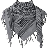 Aonal Military Shemagh Tactical Desert Scarf, 100% Cotton Keffiyeh Neck Head Scarf Wrap for Men Women