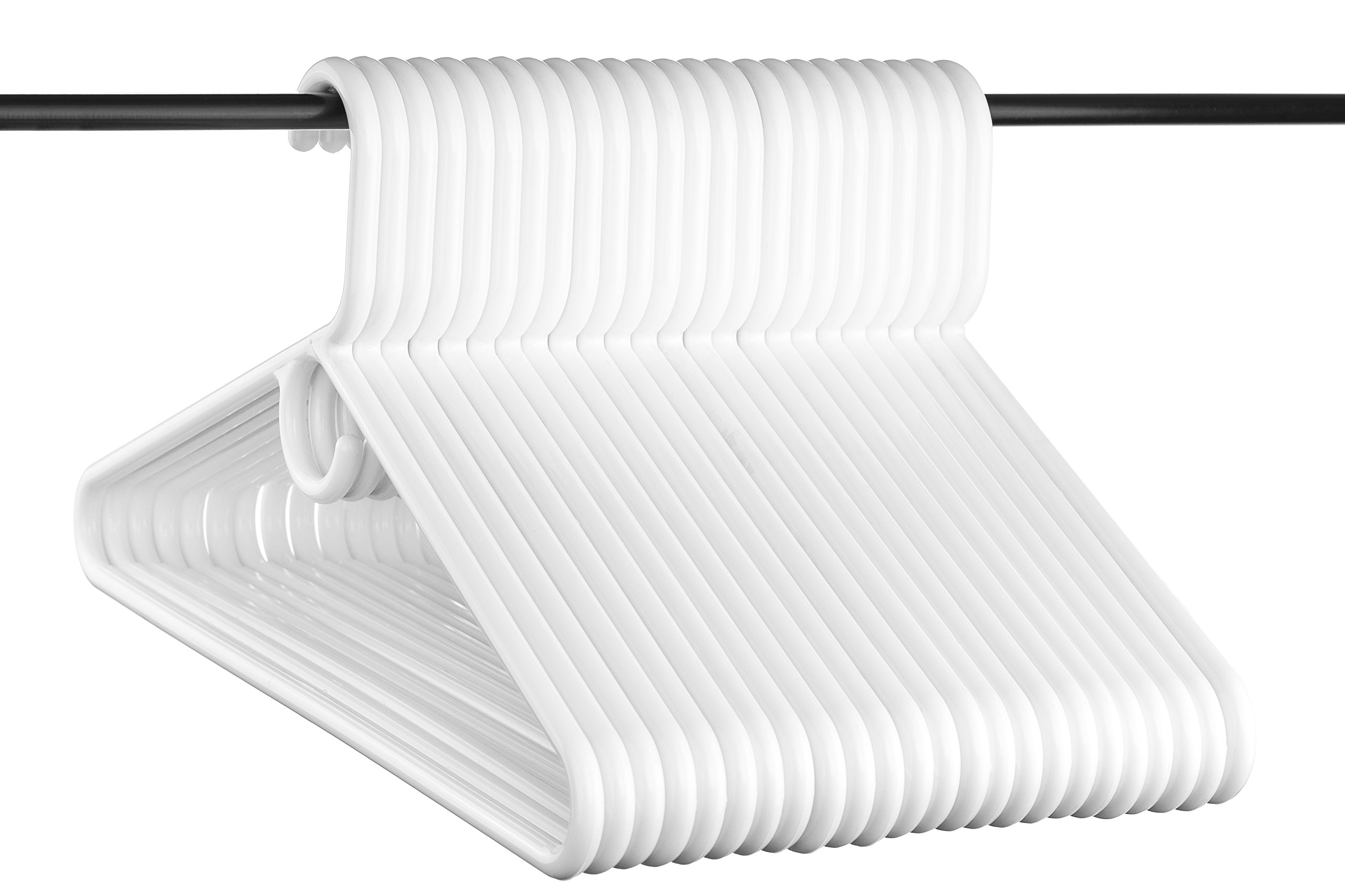 Neaties USA Made Super Heavy Duty White Plastic Hangers, 24pk