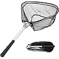 Yeahmart Fishing Net Minnow Nets with Aluminum Collapsible Telescopic Fishing Pole Handle and Nylon Mesh, Small Fishing Landing Net for Saltwater Freshwater, Kids, Men, Women, Extends to 21-75 inch