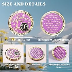 One Year Sobriety Coin AA Chips and Medallions