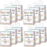 CHUNNIN 12 Pcs We Appreciate You Paper Gift Bags Thank You for All You Do Goodie Bag Be Thankful to Teacher Doctor Staff Treat Bag Decoration for Thank You Party Favors Supplies 8.26 x 4.7 x 3.14inch