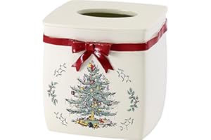 Spode - Tissue Box Cover, Countertop Accessories, Holiday Home Decor (Spode Christmas Tree Collection)