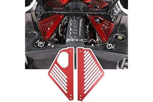 TOYCIDFG Engine Bay Panel Cover Trim for C8 Corvette 2020-2024 Left Right Splash Shield Oxidation Case Guard Auto Aluminium Interior Body Part Accessories (Red - B)