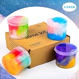 Petyuioyu Galaxy Slime Kit 4 Pack Non Sticky Stress Relief Fun view 5