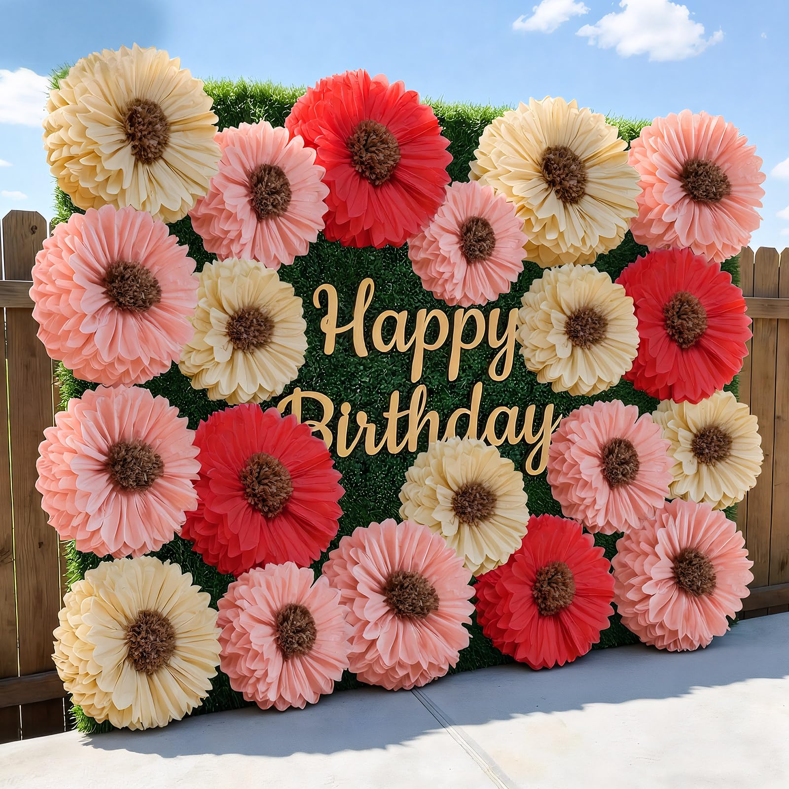 Photo 1 of **Only 3** Chunful 5 Pcs 30'' 24'' Giant Fairy Tissue Paper Flowers Decoration Large Hanging Tissue Paper Pom Poms Decor for Fairy Garden Birthday Bachelorette Wedding Baby Shower Bridal Shower Party Decoration