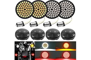 YALTIES 1157 1156 LED Turn Signals, 2" Bullet Led Lights Front Rear Blinker with 4 Dark Smoked Lenses Compatible for Harley Davidson Street Glide Road Glide Sportster Iron 883