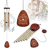 Wind Chimes for Outside, 28" Sympathy Memorial Wooden Wind Chimes for Loss of Loved One Mother Father, Pet Sympathy Gift Suitable for Outdoor, Garden, Patio Decoration Home Decor,Gold