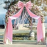 Meetory Large Pink Bow - Big Big Pink Bows Decor Christmas Tree Topper Decoration, Pik Bow Decor for Tree Topper Window Wall Mantle - Indoor Home Room Party Valentines Wedding Xmas Decoration