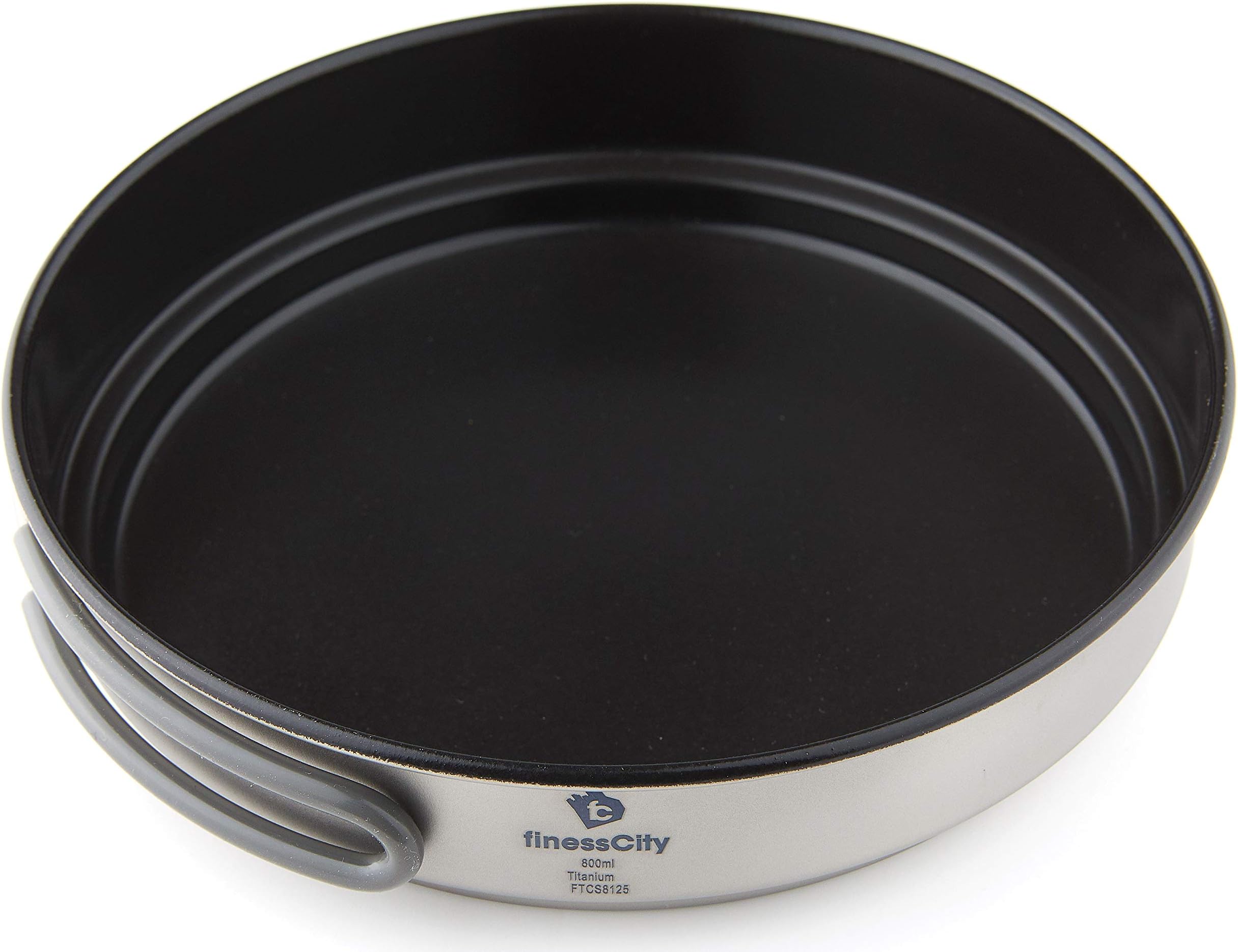 Non-Stick 1.25L Titanium Pot or 800ml Non-Stick Titanium Pan, Strong Lightweight Outdoor Camping Cookware Pot & Pan Mess Kit set for Travel Hiking Camping in Cloth Case