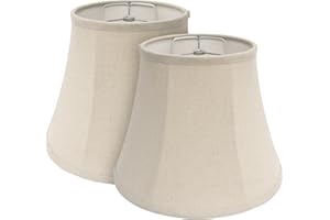 NUODITOS Beige Lamp Shades Set Of 2,13" Bottom X 8" TopX 10" High Fabric Lampshades Replacement For Chandelier Table Lamps Floor Lamps Medium Lampshades