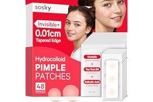 Sosky Pimple Patches for Face, Invisible Hydrocolloid Acne Patches, HSA Store Eligible Items, Zit Sticker for Face and Skin, Pimple Sticker for Covering Zits, Blemishes with Salicylic Acid 48 Count