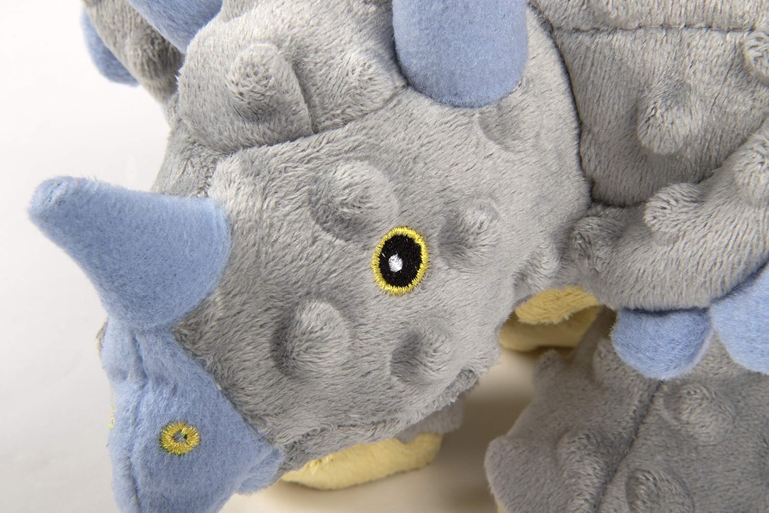 Pet Supplies : Pet Chew Toys : goDog Dinos Triceratops With Chew Guard Technology Tough Plush Dog Toy, Grey, Large : 