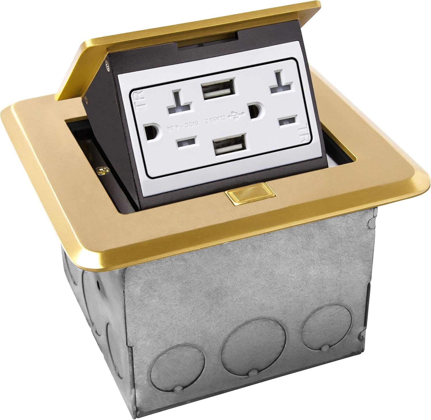 Enerlites Soft Pop Up Square Floor Box Kit 4a Usb Charging 20a