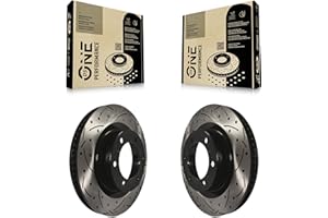 DS-One Front Coated Drilled Slotted Disc Brake Rotors Pair Replacement For Toyota 4Runner Lexus GX460 KD-100074