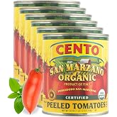 Cento Organic Certified San Marzano Whole Peeled Tomatoes, 28 oz, 6 Pack | USDA Organic; Certified San Marzano Tomatoes; Thick Puree; Grown &amp; Processed in Italy; Traceable Seed to Shelf