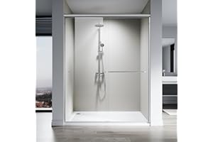 SL4U Sliding Shower Door, 60" W x 76" H, 1/4" Tempered Glass Shower Door, Sliding Shower Glass Door, Easy to Clean, Brushed Nickel Finish