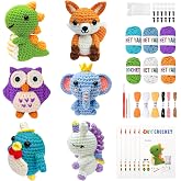 Mobelixy 6PCS Crochet Kit for Beginners, 2026 Christmas Knitting Kit with Step-by-Step Video Tutorials, Beginner Crochet Kit for Adults (Blue)