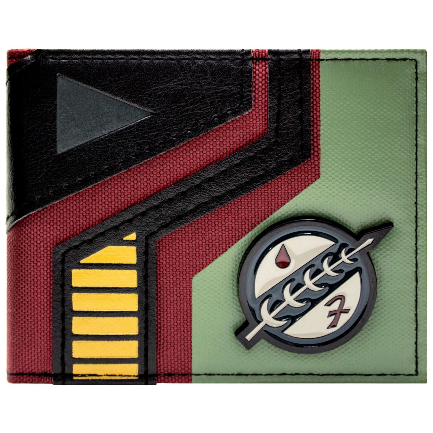 The Empire Strikes Back Star Wars Boba Fett Mandalorian Bounty Hunter Wallet Bi-Fold ID & Card Holder, Green
