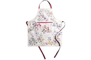 Maison d' Hermine Apron 100% Cotton 1 Piece Adjustable Neck Strap Clothapron with Center Pocket for Mothers Day Gifts, Women, Men, Banquet, Equinoxe (Beige) - Thanksgiving/Christmas (27.50"x31.50")