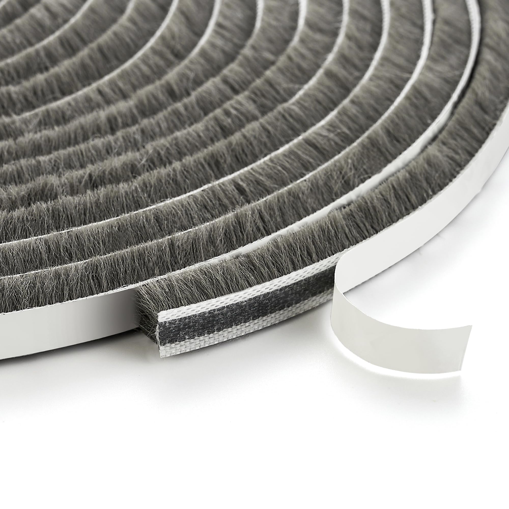 Photo 1 of 33 Ft Window Seal Strip, 0.35 inch x 0.35 inch Sliding Door Weather Stripping Window Seal, Pile Self Adhesive Window Weather Stripping,Door Noise Blocker, Grey