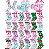 Patelai 24 Pairs Fun Golf Gift Novelty Golf Socks for Women Sports Cotton Crew Socks for Lady Golfer Birthday Holiday Stuffers