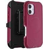 OtterBox iPhone 16 (Only) - Defender Series MagSafe Case - Foxberry (Pink) - Holster Clip Included - Built-in Magnets - Screenless - Rugged & Durable - with Port Protection - Non-Retail Packaging
