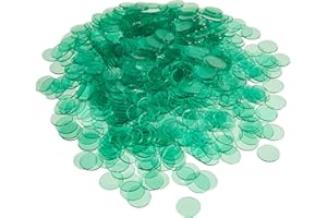 Brybelly Royal Bingo Supplies| Translucent 3/4" Bingo Markers|Plastic|Bright Colors|for Replacement or Expansion| Green - 1000 Count