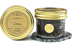 OLMA CAVIAR OVERNIGHT SHIPPING - OLMA Beluga Hybrid Sturgeon Black Caviar from Italy - Rated Top Caviar in the World - 3.5 oz / 100 g