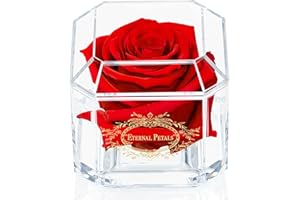 Real Rose That Last One Year - Rose Gift - The Perfect Unique Gift for Women and Men, A Birthday Gift (Red)