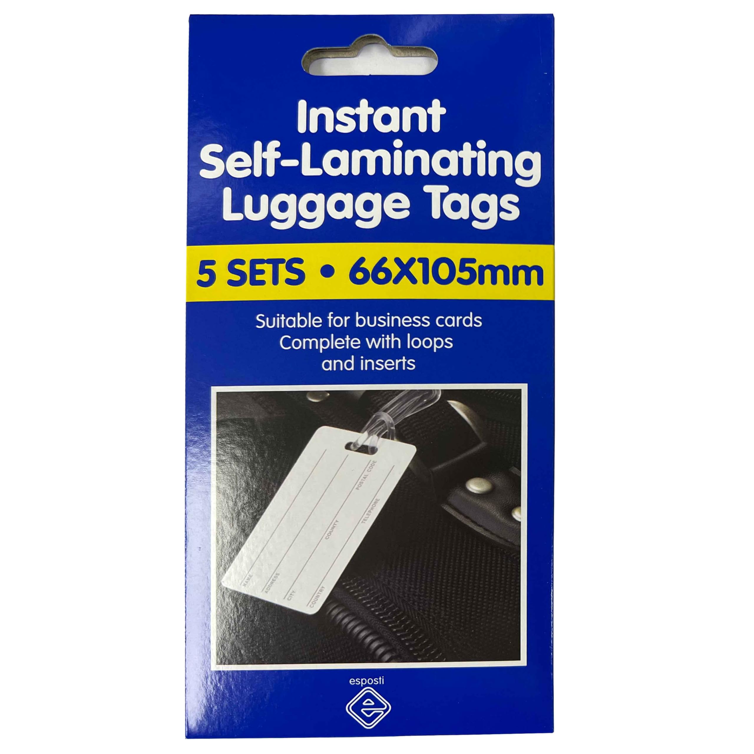 Esposti Self Laminating Luggage Tags 5 Sets Per Pack Suitable for Business Cards - 66 x 105 mm