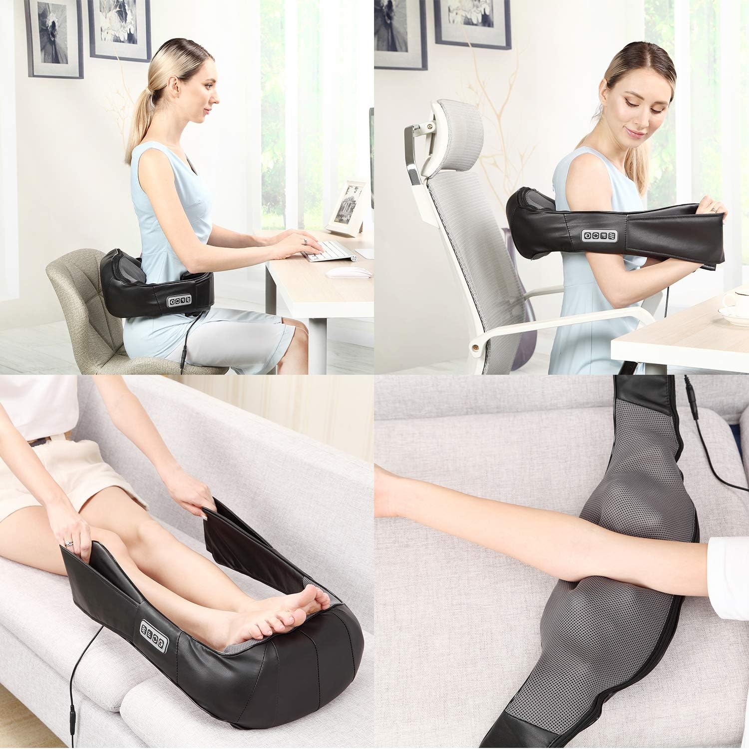 Neck Shoulder Back Massager, Electric Back Massage with Soothing Heat, Deep Tissue 3D Kneading Massage for Shoulder, Leg, Body Muscles Pain Relief Relax at Home, Office, and Car: Health & Personal Care