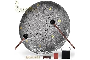 Rain Drum for Outside Garden, 6 Inches 8 Notes Steel Tongue Chakra Drums, Waterproof Meditation Rain Chime, Musical Instrumen