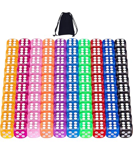 Jeu De Dés 50 Pièces, Dés En Acrylique à 6 Faces, Mini De 8 Mm Avec
