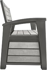 Keter Hudson Bench 2-in-1 Garden Storage Box Seat 227L Anthracite Weatherproof view 5