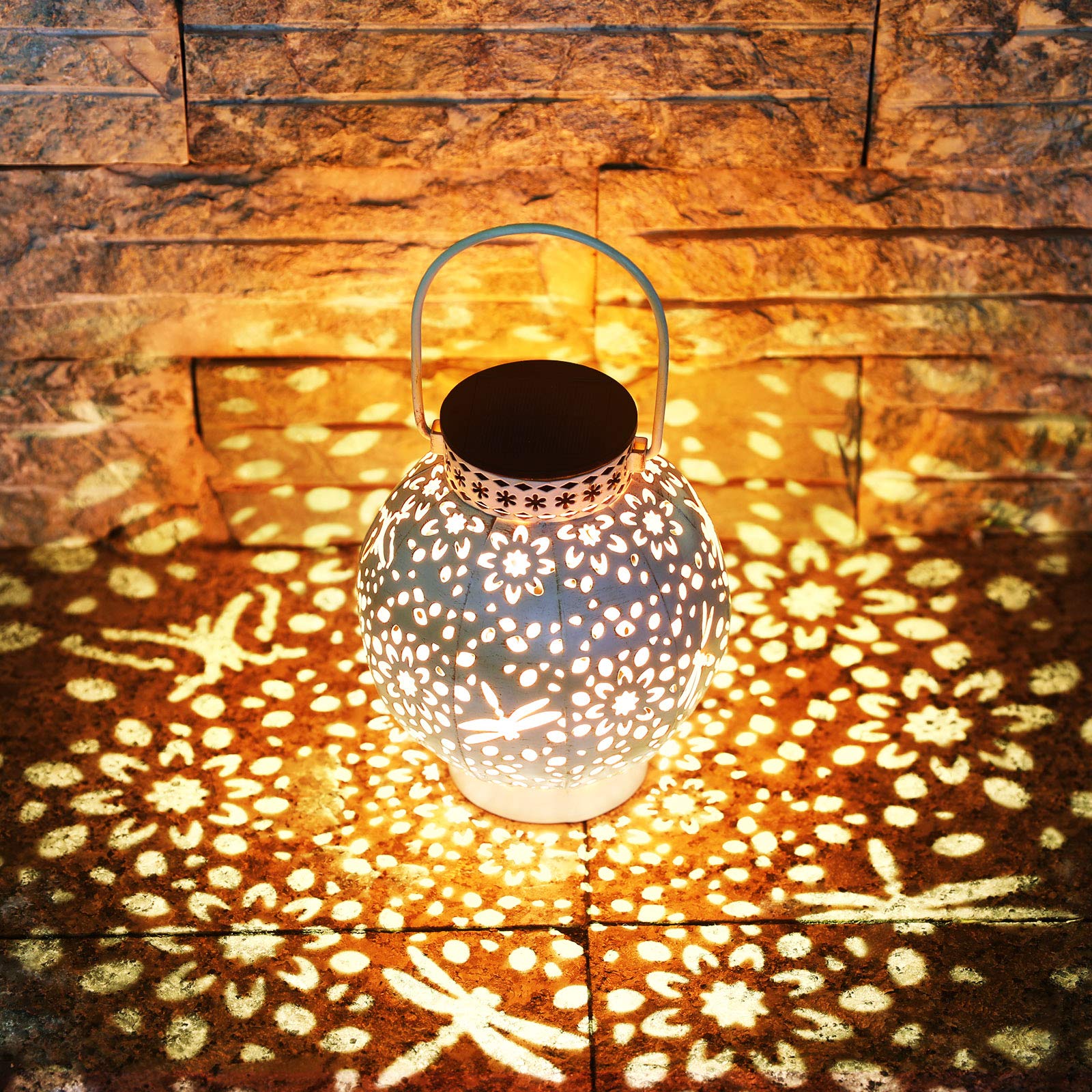 KOOPER LED Solar Lantern for Outdoors, Vintage Metal Solar Lights for Outdoor Use, Warm White, IP65 Waterproof, Hanging Garden Decoration, Solar Lights for Christmas, Halloween, Porch, Yard, Driveway