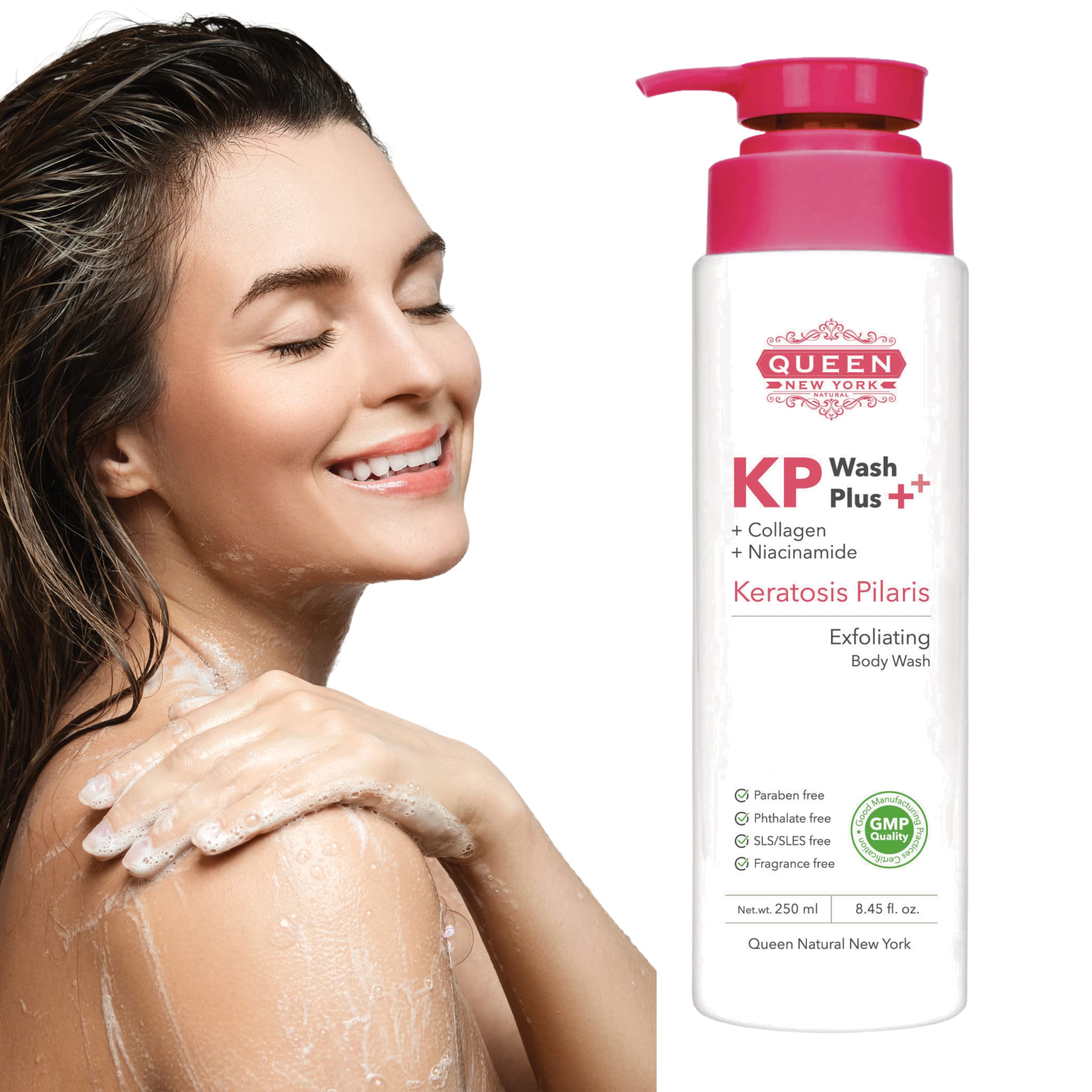 KP Treatment Acne Exfoliating Body Wash Plus Collagen Niacinamide | 15% Glycolic Acid, 2% Salicylic Acid-KP Bump Eraser-Keratosis Pilaris Rough Bumpy Skin-Fragrance Free