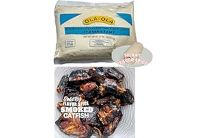 Smoked Dry Catfish 1.09LB | 10 Pieces | With No Heads WITH Authentic Pounded Yam Iyan Instant 5LB | 1 BAG