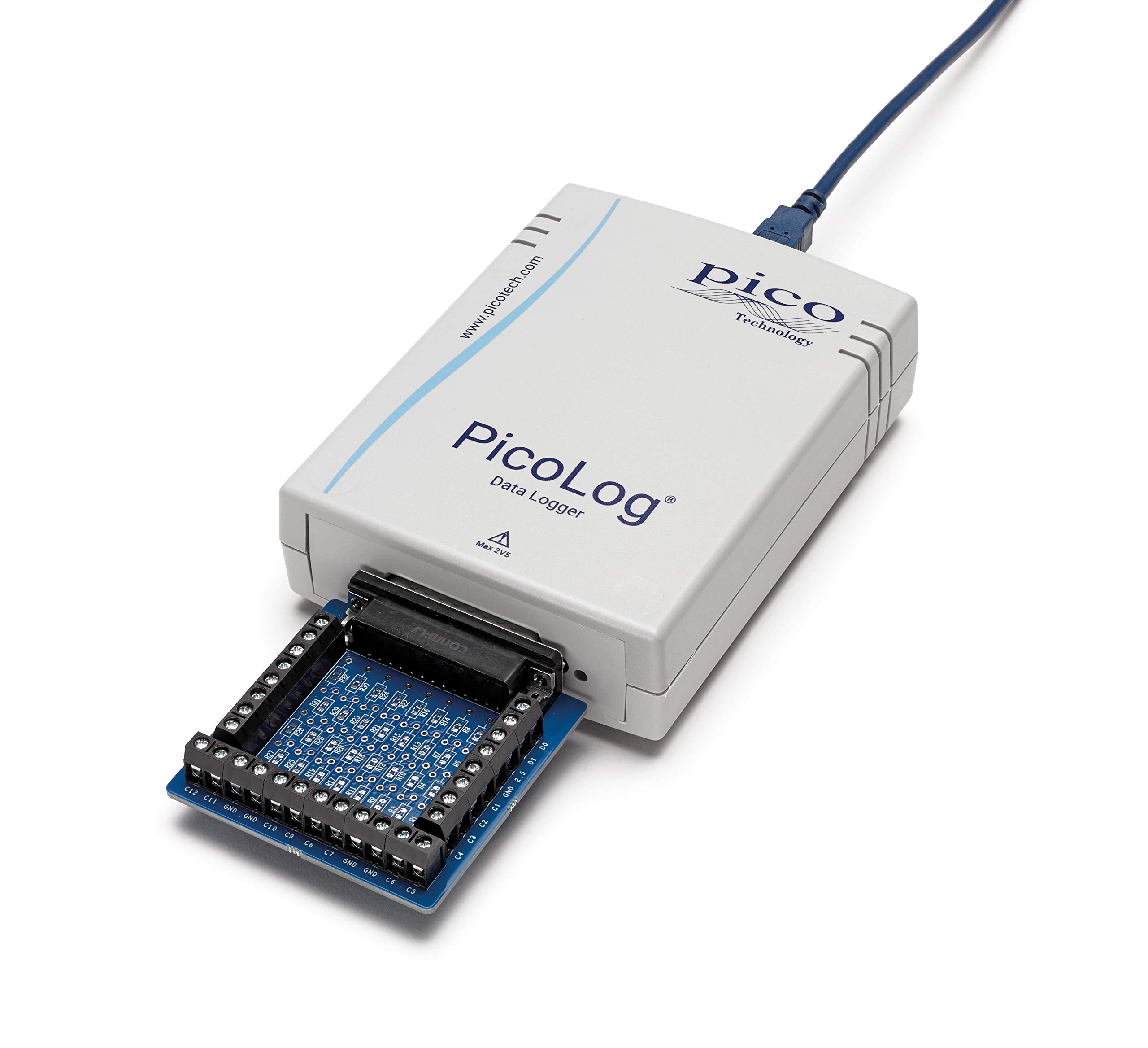 Pico Technology PicoLog 1012 Data Logger with terminal board, Multichannel data acquisition, DAQ with PicoLog 6 Software, Pico Cloud