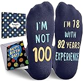 HAPPYPOP Birthday Gifts Idea for Adults - Bday Socks for 85 90 95 100 Year Olds Citizens