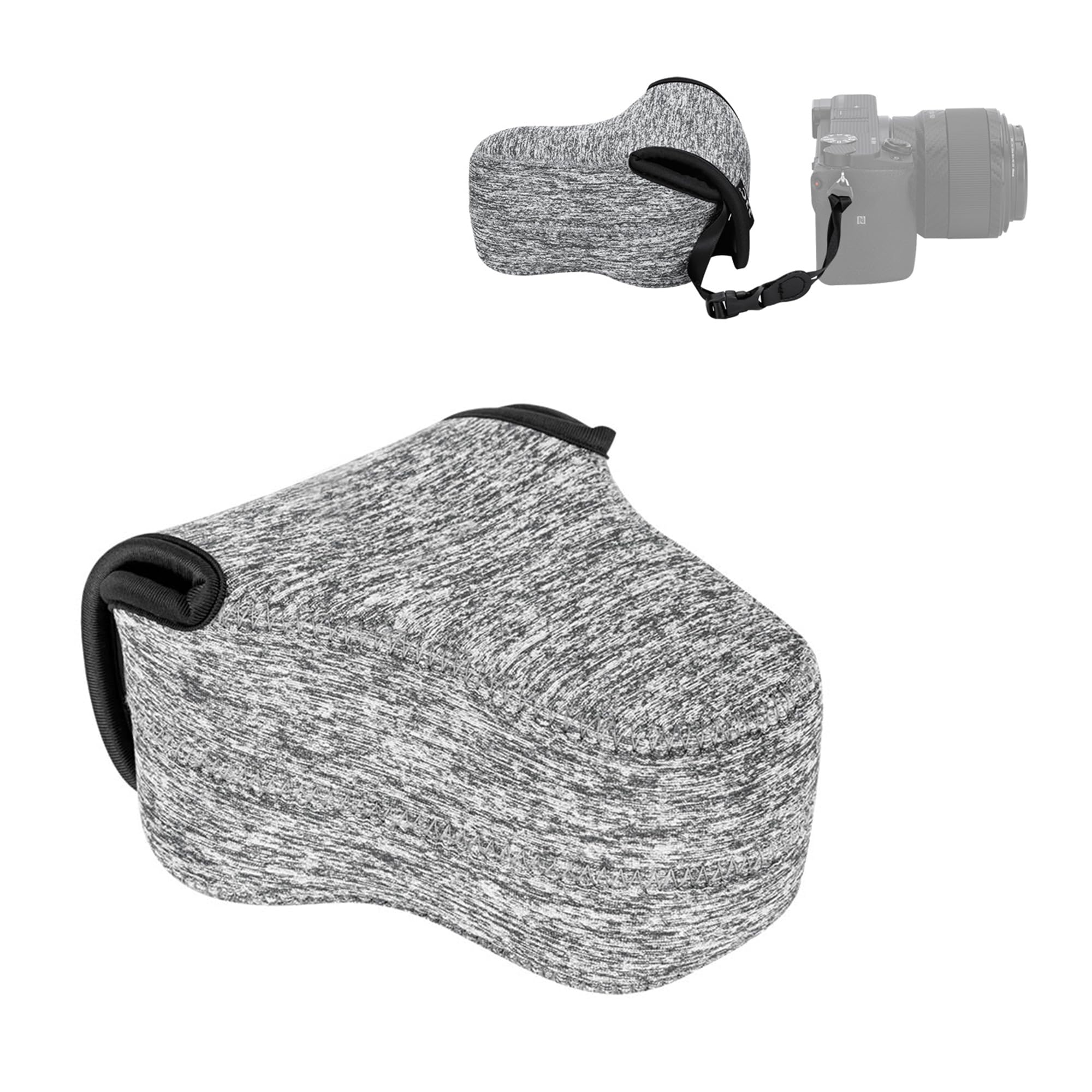 JJC Mirrorless Camera Case Ultra-Light Pouch Bag for Sony A6400 A6500 A6300 A6000 A5100 A5000 with 18-55mm E 50mm f/1.8 OSS Lens