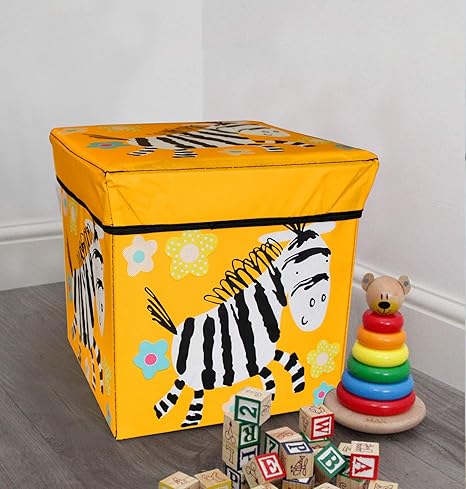 TIED RIBBONS Toy Organisers Storage Box Storage Boxes for Toys Under Lid Padded Seat (30 cm X 28.5 cm X 28.5 cm, Multicolor)
