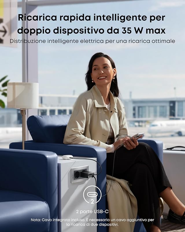 Nano Caricatore iPhone USB C da 35W Compatto ad Alta Velocità — foto 6 di 6