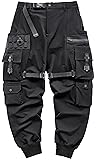 MOKEWEN Men's Multi Zipper Big Pocket Cargo Ninth
